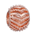 Perle creuse en or rose avec texture en V pour bracelets à breloques DIY - Perle Motif Forme V Or Rose (044)