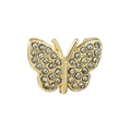 Breloque papillon dorée avec pavé de cristaux pour bracelets en acier inoxydable de 10mm - Forme de Papillon Pavé