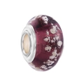 Deep purple glass charm bead with silver core for DIY jewelry and charm bracelets - Normal Specification / Starry Sky Bubble Style / Deep purple
