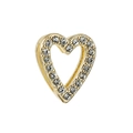 Charm cœur doré évidé avec cristaux blancs pour bracelets DIY en acier inoxydable 10mm - Forme de Cœur Creux