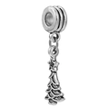 Silver Christmas tree charm with star pendant in vintage style for DIY bracelets - Silver Christmas Tree Pendant (038)