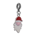 Christmas Santa Claus charm with red enamel hat and silver base for DIY bracelets - Red Santa Claus Charm (039)