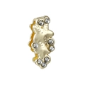 Pendentif ondulé doré en acier inoxydable avec six zircons pour bracelet 10mm - Forme de Vague Dynamique