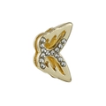 Breloque papillon dorée avec cristaux pour bracelet keeper 10mm en acier inoxydable - Papillon Lettre K en Strass