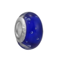 Dark blue glass bead with S925 silver core for DIY charm bracelets and jewelry - Normal Specification / Dark Blue
