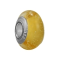 Yellow glass bead charm with S925 sterling silver core for DIY jewelry bracelets - Normal Specification / Yellow