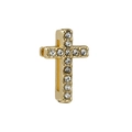 Pendentif croix dorée avec cristaux pour bracelets DIY en acier inoxydable de 10mm - Forme de Curseur en Croix