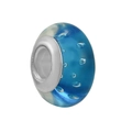 Blue glass charm bead with bubble pattern and silver core for DIY charm bracelets - Normal Specification / Blue