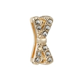 Breloque nœud doré en cristal pour bracelet en acier inoxydable de 10mm et montre - Forme de Nœud Pavé