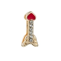 Charme de 10mm en acier inoxydable doré avec cœur rouge et cristaux pour bracelets DIY - Forme de Cœur Ailé Amusant