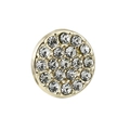 Passant rond 10mm en acier doré avec cristaux pavés pour bracelets personnalisés - Forme Ronde Pavée