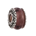 Purple Murano glass charm bead with vintage silver-tone filigree for DIY bracelets - Normal Specification / Purple