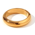 Minimalist 18K gold plated stainless steel thick dome ring with high polish finish - US 5 / Gold