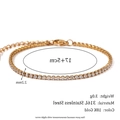 18K vergoldetes Edelstahl-Tennisarmband 2,2mm mit 17+5cm verstellbarer Kette - Ultradünnes Modell / Gold