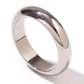 Polished silver stainless steel thick dome ring with minimalist mirror finish design - US 5 / Steel