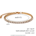 18K vergoldetes Edelstahl Tennisarmband mit 3mm Zirkonia Steinen für Damen - Klein / Gold
