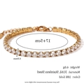 18K vergoldetes Edelstahl-Tennisarmband mit 4mm großen Zirkonia-Steinen - Mittlerer Stil / Gold