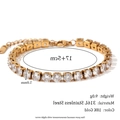 Vergoldetes Edelstahl-Tennisarmband mit funkelnden 5,0-mm-Zirkon-Steinen besetzt - Breiter Stil / Gold