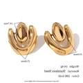 Irregular U-shaped 18K gold plated stainless steel stud earrings with metal centers - Geometric Irregular Heart Stud Earrings - Gold