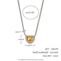 Minimalist 18K gold plated heart necklace with twisted rope border and adjustable chain - Black Heart Pendant / Two-tone (Necklace)