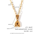 Halskette aus 18K vergoldetem Edelstahl mit Paperclip-Kette und 3D-Buchstabenanhänger A - Gold-A
