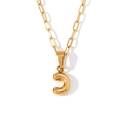 18K vergoldete Büroklammer-Halskette mit einem 3D-Bubble-Buchstabe C Anhänger - Gold-C