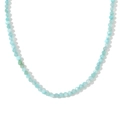 Collar de cuentas de amazonita azul con acabado facetado y baño de oro de 18K - Amazonita