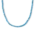 Collar de cuentas de amazonita azul facetadas con cierre de acero chapado en oro de 18K - Apatito Larimar