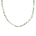 Collar de cuentas de piedra natural facetadas en verde claro y crema, oro de 18K - Ópalo Verde