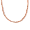 18K gold stainless steel necklace with faceted natural orange sunstone beads - Sunstone
