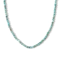 Faceted turquoise bead necklace with 18K gold plated stainless steel accents for women - Blue Turquoise