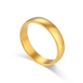 Minimalistischer 18K vergoldeter Edelstahlring mit glatt polierter Oberfläche - Mittlerer Stil / Size 5 / Gold