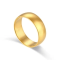 Minimalistischer, 18K vergoldeter Edelstahl-Ring mit polierter Hochglanz-Oberfläche - Breiter Stil / Size 5 / Gold