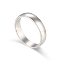 Polished silver stainless steel minimalist band ring with a high-shine mirror finish - Medium Style / Size 5 / Silver