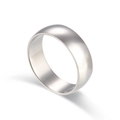 Minimalist stainless steel ring in polished silver finish with reflective mirror surface - Wide Style / Size 5 / Silver