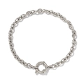 Silver chain bracelet with prominent spring sailor clasp in minimalist steel design - O-Chain (Steel Color)