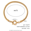 Flat blade chain bracelet in 18K gold-plated stainless steel with round spring clasp - NK Chain (Gold)