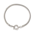 Minimalist silver braided chain bracelet with large spring ring clasp closure - NK Chain (Steel Color)