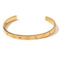 Minimalistisches Armreif aus 18K vergoldetem Edelstahl mit Meeresmotiven und Kristallen - Ozean Muster Stil 1 Gold