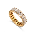 Gold plated stainless steel eternity ring featuring oval cut cubic zirconia stones - US 6 / White Zircon