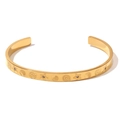 Poliertes 18K vergoldetes Edelstahl-Armband mit graviertem Seestern und Muscheln für Damen - Ozean Muster Stil 4 Gold