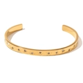 Minimalist 18K gold-plated cuff bracelet featuring engraved evil eye and star patterns - Geometric Style 1 Gold