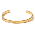 Adjustable 18K gold-plated stainless steel cuff bracelet with sparkling zircon stones - Geometric Style 2 Gold