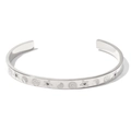 Silver stainless steel cuff bracelet with engraved starfish and seashell ocean patterns - Ocean Pattern Style 4 Steel