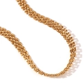 18K vergoldete Edelstahl Halskette mit gewebtem Mesh-Muster und Gliederdesign - Halskette - Gold