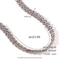 Silberne 316L Edelstahl Halskette im Webdesign mit 9,4mm Breite im Uhrenarmband-Stil - Halskette-Stahlfarbe