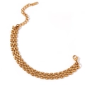 Schickes 18K vergoldetes Edelstahl-Gliederarmband mit verstellbarem Karabinerverschluss - Armband - Gold