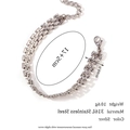 Silbernes Edelstahlarmband im Uhrenarmband-Stil mit verstellbarem Karabinerverschluss - Armband-Stahlfarbe