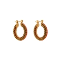 Goldene Creolen mit mikrogefassten roten und grünen Strasssteinen im Vintage-Stil - Vollzirkonia Große Creolen Farbe 2 / 23mm