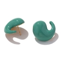 Künstlerische Emaille-Ohrstecker in Türkis mit 18K Vergoldung für Damen-Accessoires - Komma Schwanz Emaille Ohrstecker - Grün